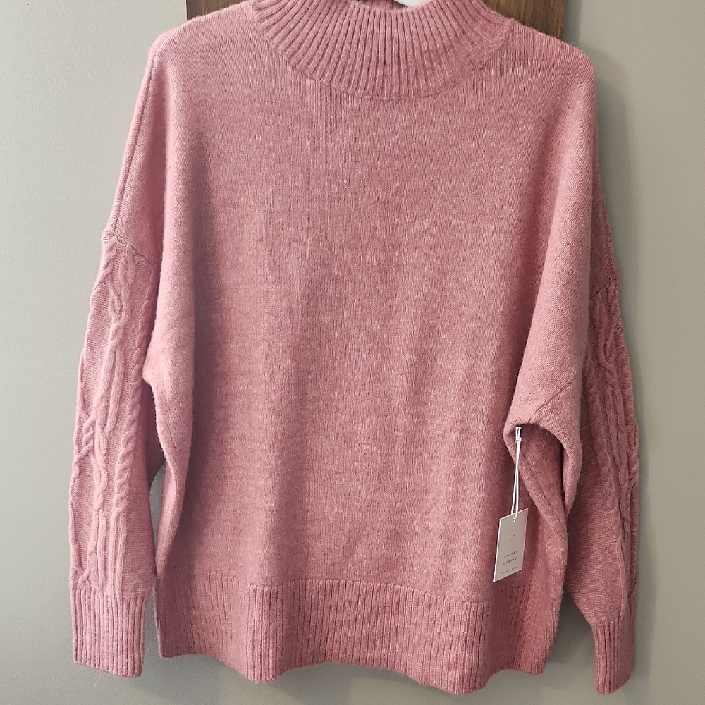 LC Lauren Conrad Pink Cowl Neck Sweater